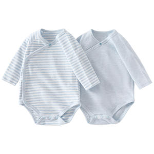 Set 2 Pezzi Estensioni per Abbigliamento Neonato Primavera/Autunno, Body a Maniche Lunghe, Tutine a Triangolo, Tute da Gattonamento in Cotone Colorato - Product Image 5