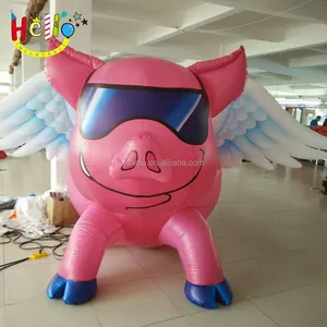 inflatable animal product party event decoration inflatable pink pig with wing inflatable flying pig