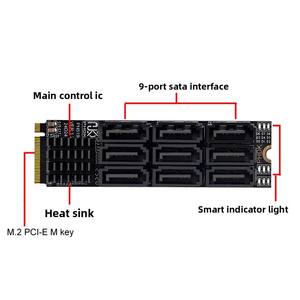 Carte d'extension <span class=keywords><strong>M2</strong></span> PCIe SATA6Gbps 9 ports Interface Nvme <span class=keywords><strong>Mkey</strong></span> Prend en charge l'extension de disque dur de stockage réseau - Product Image 4