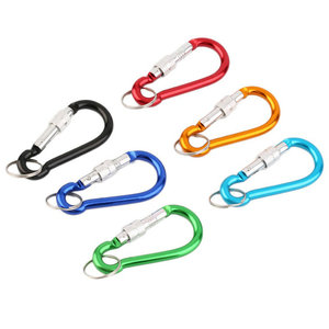 Customl swivel hook 8 mm 8 cm locking aluminum carabiner with lock screw