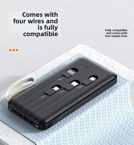 Power Bank Portatile Personalizzato con Logo, Batteria Esterna da 10000mAh con Quattro Cavi di Ricarica - Product Image 5