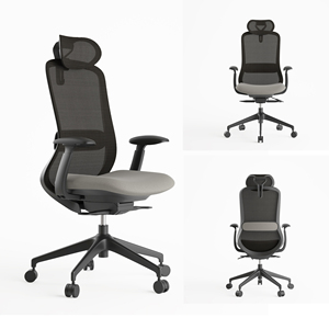 Chaise de bureau ergonomique <span class=keywords><strong>KOHO</strong></span>& moderne à dossier haut en maille avec base en aluminium pivotante à bas prix - Product Image 2