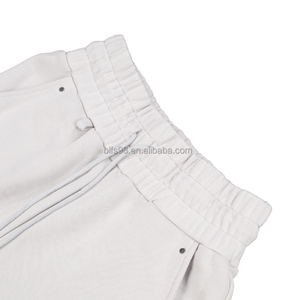 กางเกงวอร์มขายาวสีขาวทรงหลวมสำหรับผู้ชาย เอวกลาง มีเชือกผูก ลำลอง ผ้าฝ้าย ใส่ได้ในฤดูใบไม้ร่วง มีโลโก้ที่ขาขวา - Product Image 6