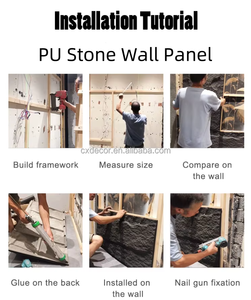 Panneau mural 3D en <span class=keywords><strong>pierre</strong></span> de lave naturelle volcanique, <span class=keywords><strong>pierre</strong></span> PU, 3 dalles, 2900*600mm, grande dalle, revêtement en <span class=keywords><strong>pierre</strong></span> artificielle en polyuréthane - Product Image 6