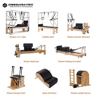 Máquina Profesional de Pilates Reformer de Madera Plegable con Media Torre de Resortes, Equipo para Estudio en Casa, Tabla de Entrenamiento de Pilates