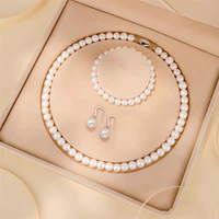 Ensemble de perles rondes prismatiques en rhodium avec double fermoir magnétique à ressort, tailles moyenne, petite et grande, de luxe, exquises, de qualité supérieure, pour femme