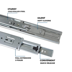 Đồ Ngũ Kim 15.040 Đồ Nội Thất Ngăn Kéo Trượt Tự Đóng 14 Inch Trượt Vòng Bi Gấp 3 Lần Ngăn Kéo Trượt Ngăn Kéo Thủy Lực - Product Image 5