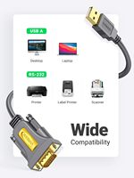 Adaptador USB a RS232 UGREEN, Cable Serial DB9 Macho de 9 Pines, Chipset PL2303, Convertidor USB Macho a RS232 Macho, Cable Niquelado