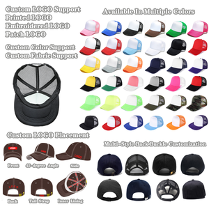 Casquettes de sport en mousse à 5 panneaux respirantes personnalisées en gros, chapeaux en maille, broderie personnalisée, casquette de camionneur - Product Image 1
