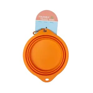 Vente en gros bol d'alimentation de voyage personnalisé bol d'alimentation portable en silicone pour animaux de compagnie bol pliable pour chien