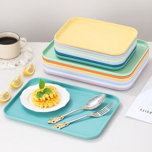 Gastro Großhandel Rechteckige Langlebige Stapelbare Kunststoff Fast-Food-Tabletts BPA-Frei <span class=keywords><strong>Hotel</strong></span> Serviertabletts Günstige Speisentabletts - Product Image 3