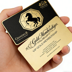 Muestras Gratis + Diseño Personalizado de Lujo, Tarjetas de Visita de Acero Inoxidable 304 Chapadas en Oro, Cortadas con Láser, Impresas con Serigrafía, Acabado Mate - Product Image 1