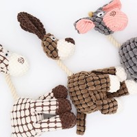 Jouet en peluche pour animaux de compagnie, écologique, de haute qualité, résistant et durable, en forme d'animaux de dessin animé, qui couine, pour les animaux qui mâchent agressivement