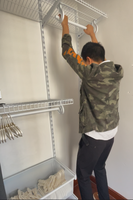 Kit d'organisation de vêtements mural réglable en acier au carbone de style moderne, grande capacité, durable, pour armoire, cuisine, salle de bain