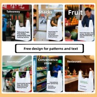 Op maat bedrukte logo plastic tassen voor afhaalmaaltijden, transparant ontwerp met draaggreep, aangepaste bestellingen mogelijk - Model 0125 Anhui
