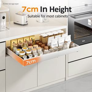 Armoire à <span class=keywords><strong>tiroirs</strong></span> extensible en acier au carbone blanc personnalisée assaisonnement pot à épices et ensembles d'organisateur de casseroles pour armoire - Product Image 4