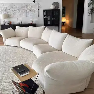 Cadre en bois nouveau design canapé modulaire ensemble de canapés modernes de luxe meubles Foshan salon villa tissu cuir canapé sectionnel