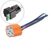 Base de Relé de Cobre para Coche, 5 Pines, 5.6 Pulgadas de Longitud de Cable, Enchufe de Terminal, Base de Relé de Baquelita, 12V 5 Pines 40A, Relé para Coche