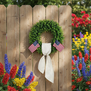 Southpeak <b>Spring</b> Plastic Wreath with Scarf and Foldable Ring Eco-Friendly 50cm/60cm for Front <b>Door</b> Holiday Decor - Product Image 1