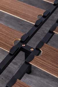 Королевский размер, современные железные детали, удобная платформа, деревянная решетчатая складная кровать - Product Image 3