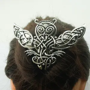 Fashion Metal Viking Owl Hair Clips For Women Vintage Gothic Accessories Unique Hairpin Jewelry