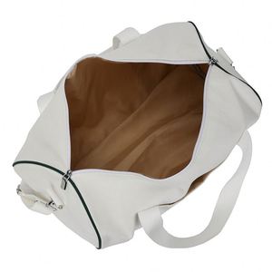Sac de sport en toile blanche avec logo brodé personnalisé, grande capacité, sac de voyage avec bandoulière pour le sport et la remise en forme - Product Image 3