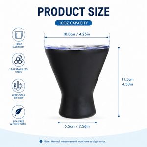 Vaso de Martini de Acero Inoxidable de 10 oz con Aislamiento Térmico para Fiestas en la Piscina, Playa o Patio, con Logotipo Personalizado - Product Image 2