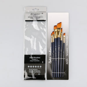 Juego de 6 pinceles profesionales Giorgione, forma angular, pelo de nailon, mango de madera, para pintura acrílica, bolsa de PVC - Product Image 2