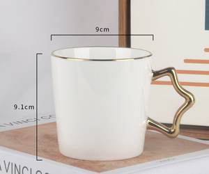 Taza de Cerámica con Asa Simple en Forma de Estrella, Personalizable con Logotipo, para Oficina, Hogar, Agua, Café - Product Image 6