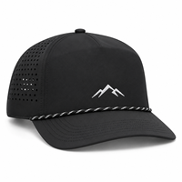 Casquette Trucker 5 Panneaux Personnalisée avec Corde Brodé, Casquette de Baseball Imperméable à Trous Découpés au Laser, Gorras