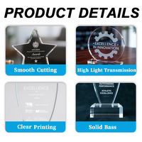 Personnalisation en gros d'usine de trophées en acrylique transparent de haute qualité, gravés au laser avec texte et logos