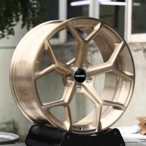 Rines TITAN FORCE 19x9 20x10 21x9.5 21x10.5 5x112 Forjados a Medida en Oro Transparente Pulido para Audi Q8 RSQ8 e-tron GT A8 S8 - Product Image 3