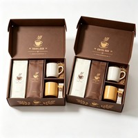Boîte cadeau de café personnalisée en gros, encre soja, haute qualité, pour ensembles de sachets de café et emballages de tasses premium