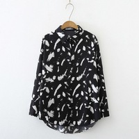 Nouvelle Blouse à Revers Femme Printemps-Automne 2024 à Manches Longues, Imprimé Léopard Vintage, Passe-Partout avec une Touche Design, Chemise Quotidienne