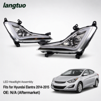Feux de jour à LED bicolores, couvercle de phare antibrouillard DRL pour Hyundai Elantra Sedan, étanche IP67, DRL à LED