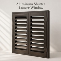 Fenêtre à persiennes en aluminium moderne et personnalisée, résistante au vent, avec lames réglables et revêtement poudré pour la ventilation