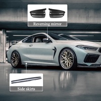 Pour BMW M8 F91 F92 F93 : Aileron arrière, calandre avant, diffuseur arrière, jupes latérales, rétroviseur en fibre de carbone véritable
