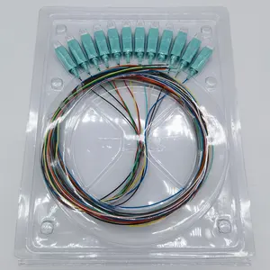 12 Color-coded LC Multimode 0.9mm 62.5/125 50/125 OM1/OM2/OM3/OM4 12 Cores Fiber Optic Pigtail