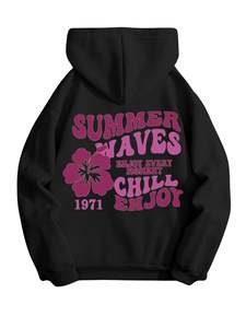 Sudadera con capucha con estampado de letras y logotipo gráfico personalizado con mangas largas y bolsillo Toalla de araña bordada Características antiencogimiento - Product Image 4