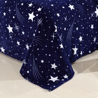 Europäische Sternmond muster im Landhausstil Verdickte warme Flanell decken Super King Queen Size Weiche, bequeme Plüsch decke