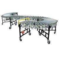 Chaîne de convoyage télescopique flexible en acier au carbone antibactérien, vitesse 5-20m/min, 220V, garantie 2 ans, pour restaurants et e-commerce