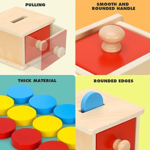 <strong>Montessori</strong> Educational <strong>Toys</strong> <strong>for</strong> <strong>1</strong>+ <strong>Year</strong> <strong>Olds</strong> Coin Box and Wooden Ball Drop Object Permanence <strong>Toys</strong> - Product Image 2