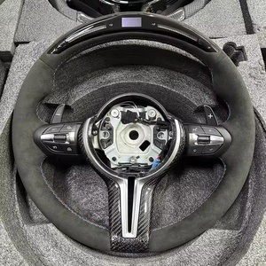 Volante in Stile CS Interamente in Alcantara con Finiture in Carbonio per <span class=keywords><strong>BMW</strong></span> F10 F20 F22 F30 F31 M2 F87 M3 F80 M4 F82 F85 F90 X5 F15 E70 E90 - Product Image 2