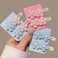 2 pinces à cheveux fantaisie en forme de fleurs de cerisier Sakura, roses, ondulées, pour enfants et filles