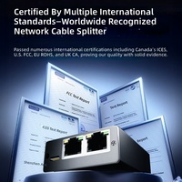 Splitter Jaringan Gigabit 1 ke 3 Port RJ45 Ethernet Splitter 1000Mbps Pembagi Kabel LAN untuk Ekstensi Jaringan