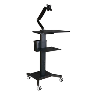 Adjustable Height Desk Lifting Hospital Medical Manual Mobile <strong>Computer</strong> Workstation <strong>Trolley</strong> - Product Image 1