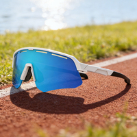 Lunettes de soleil sport semi-cerclées UV400 légères et ventilées avec monture TR90 et verres CP avec clip de prescription pour le cyclisme en extérieur unisexe