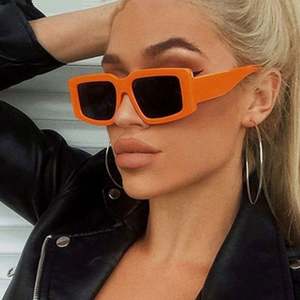 Lunettes de soleil carrées vintage orange tendance 2022 avec logo personnalisé, lunettes de soleil polygonales œil de chat pour femmes - Product Image 1