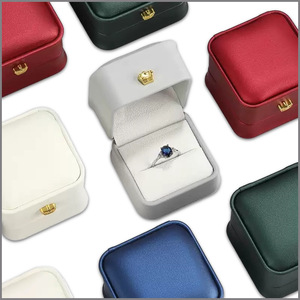 Boîte à bijoux en cuir PU rectangulaire élégante pour emballage de bijoux avec personnalisation du logo CX0041 - Product Image 1