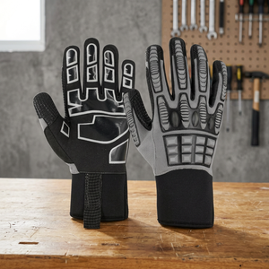 Gants de travail pratiques résistants aux chocs, structure ergonomique moderne, revêtement en nitrile, niveau de protection contre les coupures ANSI/ISEA 4, respirants et confortables - Product Image 2